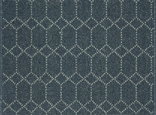 Nikotex Carpets Non-Slip Kitchen Runner Mat Belmont Blue-Ivory 67x200