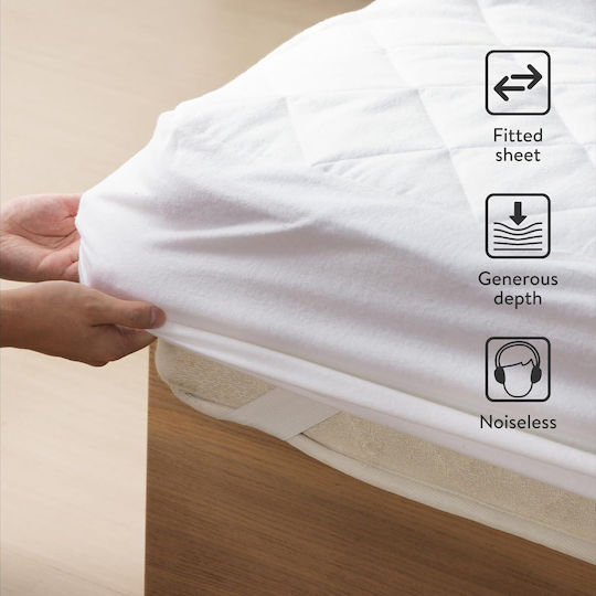 Homelevel Protecție Huse Și Protecții Pentru Saltele Single Waterproof Alb 90x200cm
