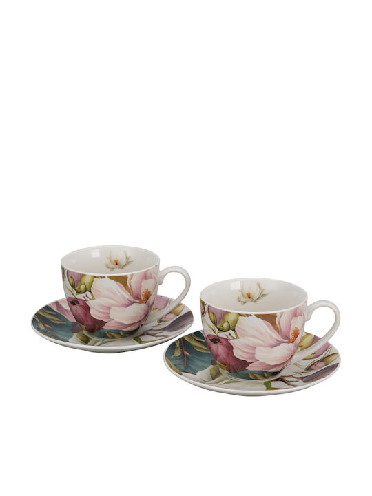 Set Of Multicolour Porcelain Coffee Cups 270ml 2 Pieces