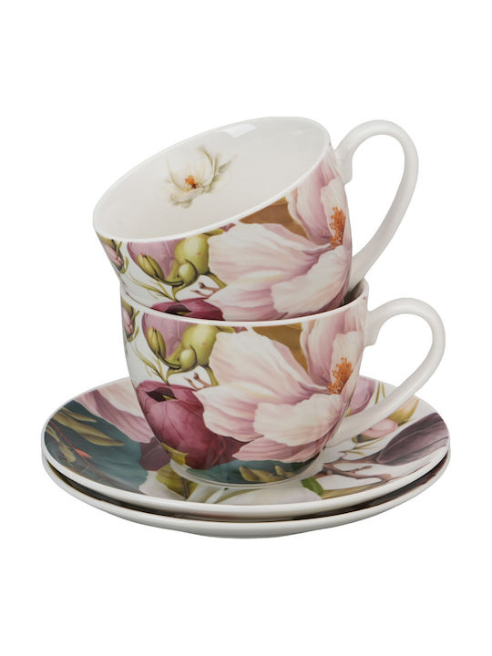 Set Of Multicolour Porcelain Coffee Cups 270ml 2 Pieces