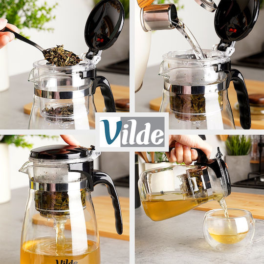 Vilde Τσαγιέρα με Φίλτρο Γυάλινη Διάφανη 600ml