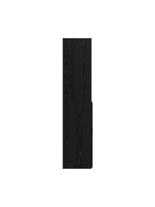Schwarzes Bücherregal 30x42,4x185,2cm