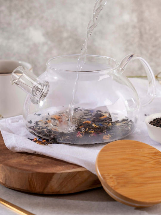 Green Touch Teapot with Filter Glass Transparent 750ml