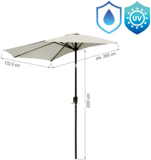 Umbrelă Suspendată Metalică Bej 2.7x2.7m