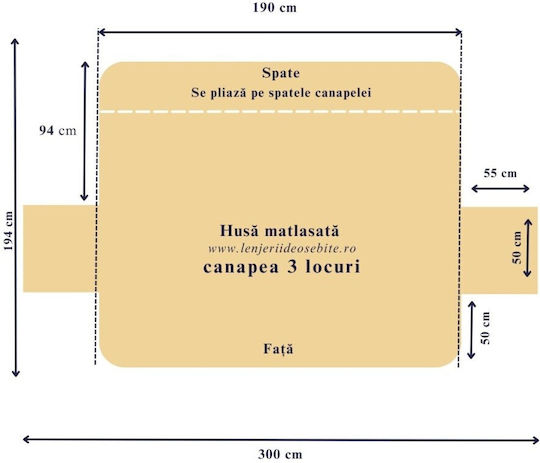 Pucioasa Husă Elastică Canapea Cu Trei Locuri Gri Melanj