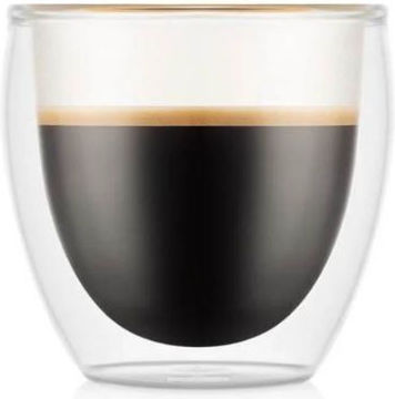 Bodum Set Coffee/Freddo Glasses / Shooter Glass Made of Glass in Brown Color 80ml 2pcs