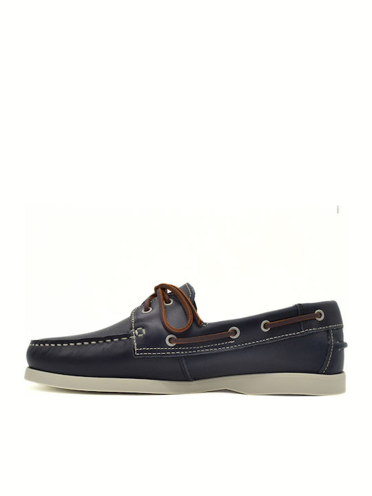 Δερμάτινα Ανδρικά Boat Shoes σε Μπλε Χρώμα