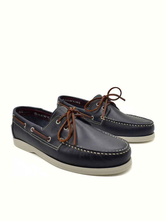 Δερμάτινα Ανδρικά Boat Shoes σε Μπλε Χρώμα