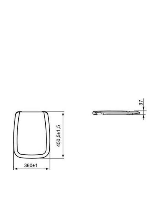 Ideal Standard Ventuno Καπάκι Λεκάνης Slim Soft Close Πλαστικό Λευκό