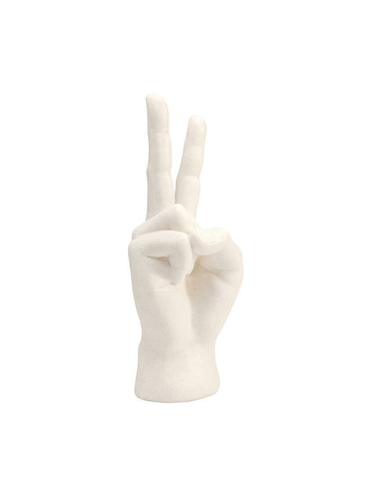 Διακοσμητικό Επιτραπέζιο Peace Hand Μάρμαρο Λευκό 15*12.5*36εκ