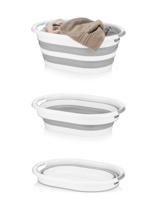 SteweHome Fabric Storage Basket With Lid Grey 25lt 2 Pieces