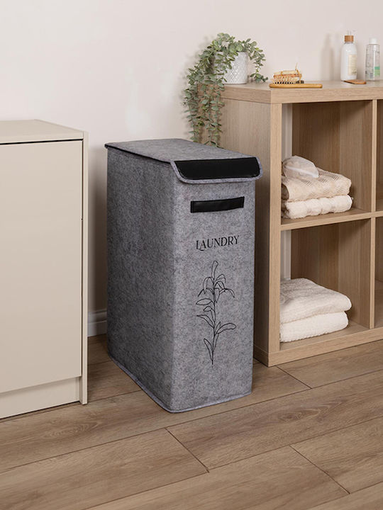 SteweHome Fabric Storage Basket With Lid Grey 25lt 2 Pieces