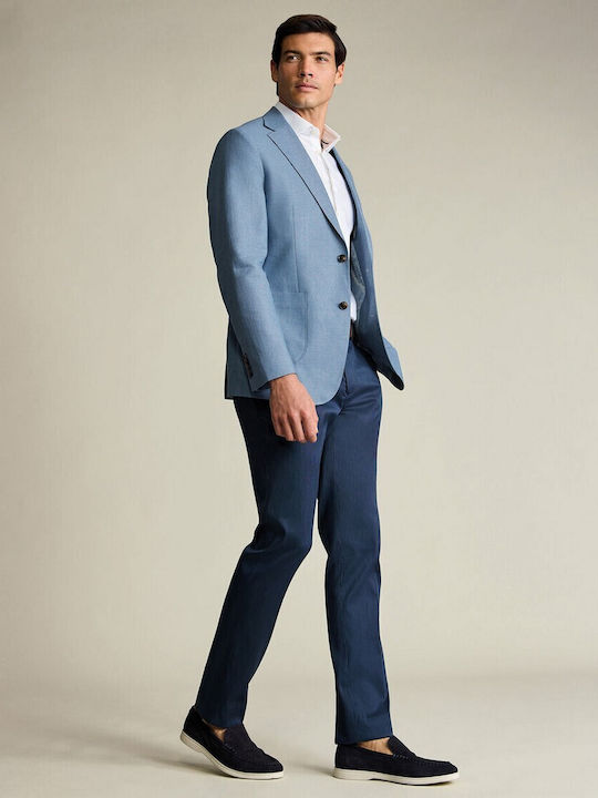 Summer Men’s Jacket with Slim Fit Light Blue