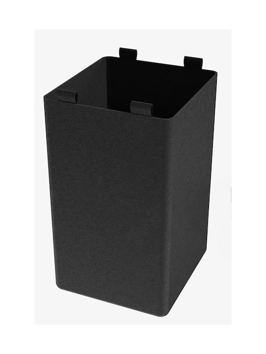 Stewehome Fabric Waste Basket Organizer Storage Black 35x26 Cm