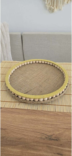 SteweHome Επιτραπέζια Βάση Ξύλινη 25x25x25εκ. Κίτρινη