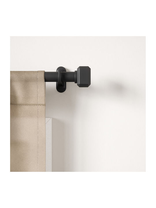 Umbra Extendable Metallic Curtain Pole Matte Black Geo Pinpoint Φ2.5 107-305 cm