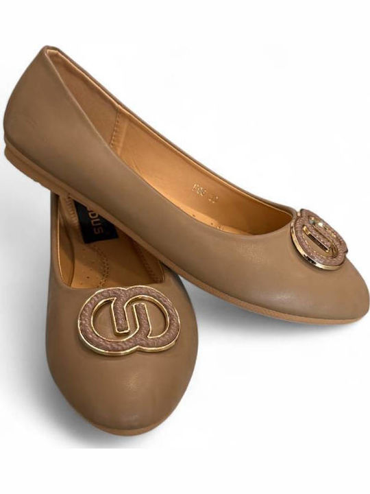 Women's Ballerina Shoes In Brown Colour