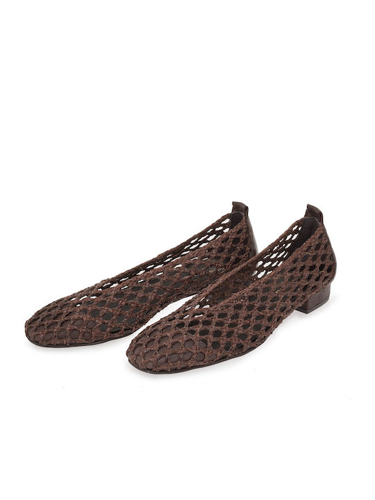 Women's Ballerina Shoes In Brown Colour
