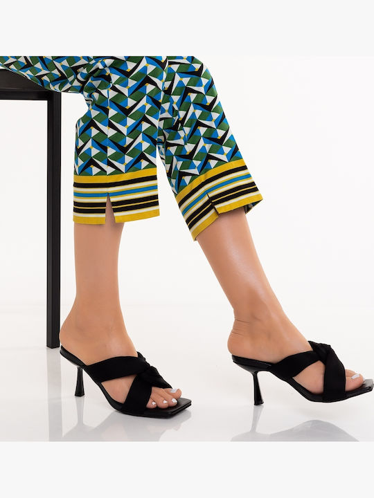 Mules With High Heel In Black Colour
