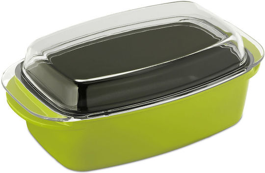 Relaxdays Rectangular Heat-Resistant Cookware with Lid 15x22.5cm