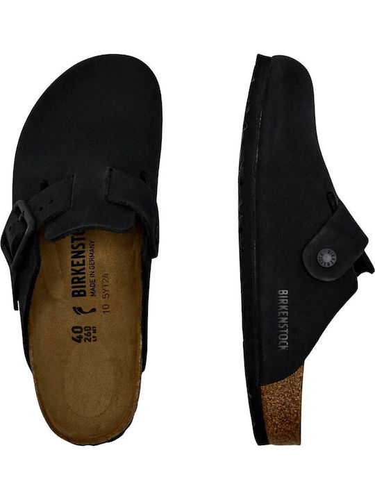 Boston Leather Winter Men's Slippers Black Narrow Fit