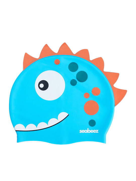 Seabeez Dino Kids Swim Cap 3 To 8 Years Dino Green
