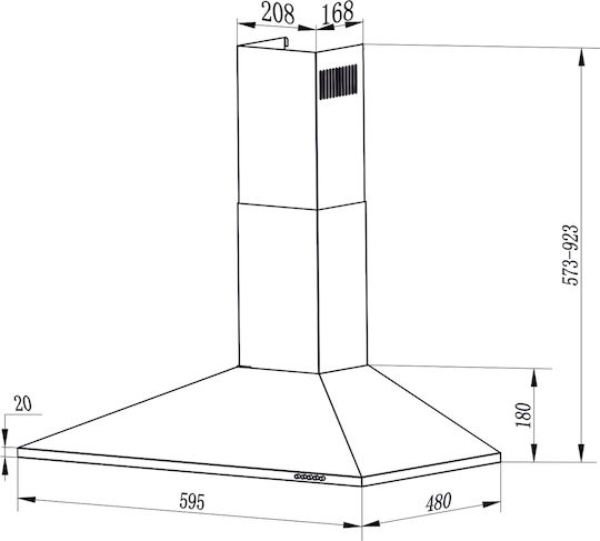 Samus Hotă Tip Coș de Fum 60cm Inox