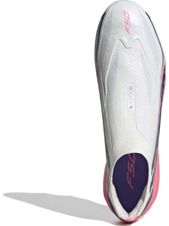 adidas F50 Hyperfast Pro LL FG White Football Shoes with Cleats