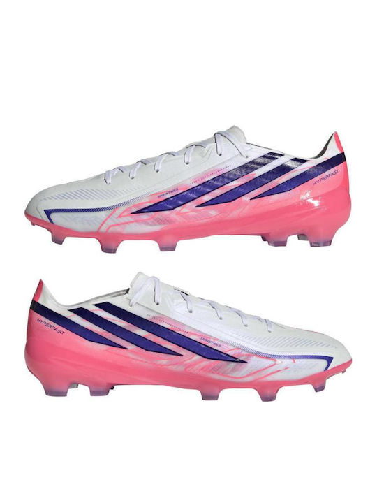 adidas F50 Hyperfast Pro FG Football Shoes with White Cleats
