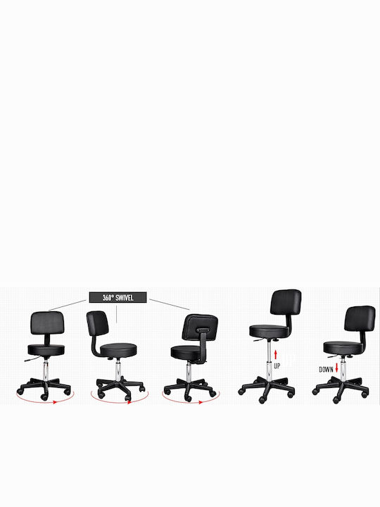 Ergonomischer Büro- und Schreibtischhocker mit Rückenlehne Weiß 35x35x45cm