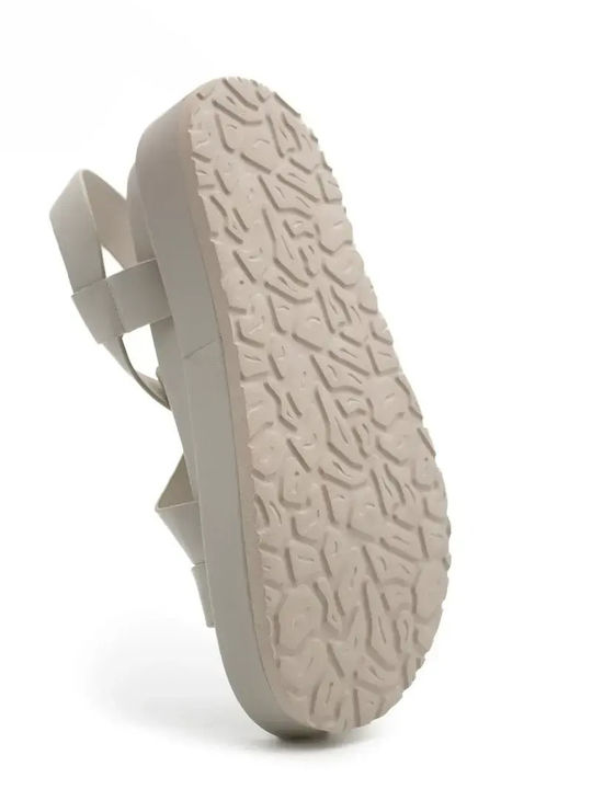 Leather Women's Flat Sandals White