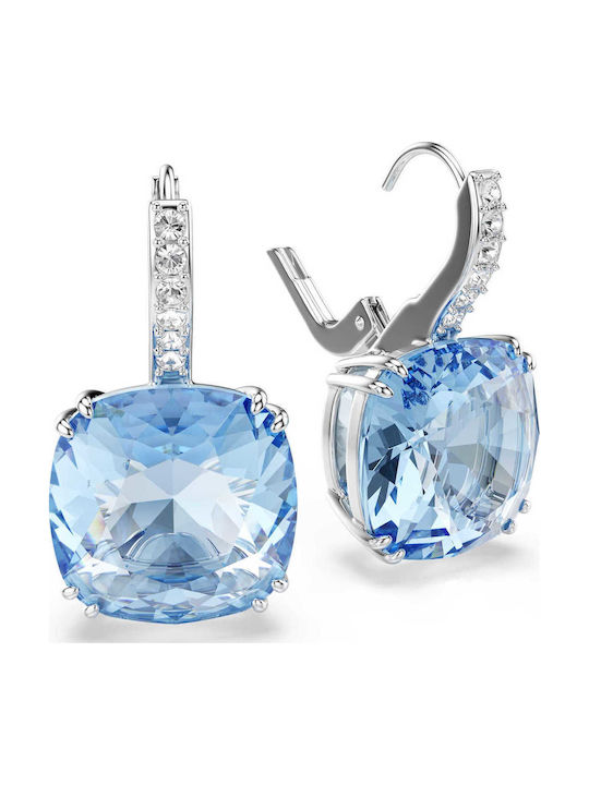 Swarovski Σκουλαρίκια Επιχρυσωμένα με Πέτρες Μπλε