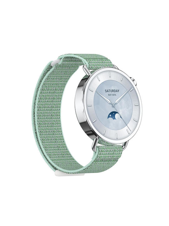 Λουράκι Xiaomi Watch S4 41mm Quick Release Two Section Braided Nylon Loop Magic Tape Turquoise