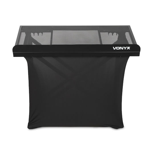 Vonyx Dbe100 Mobile DJ Booth System – Foldable Portable DJ Table 1m Black Lycra 180.100
