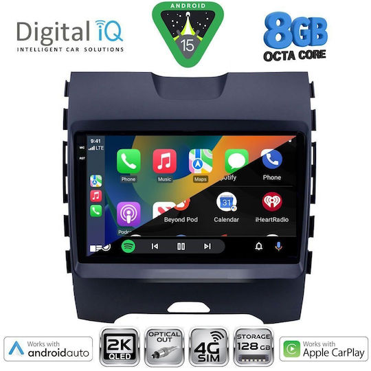 Digital IQ Ηχοσύστημα Αυτοκινήτου για Ford Edge 2015-2023 (Bluetooth/USB/WiFi/GPS/Apple-Carplay/Android-Auto) με Οθόνη Αφής 9"