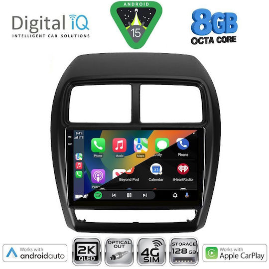Digital IQ Car Audio System for Mitsubishi Asx 2020-2023 Bluetooth USB WiFi GPS Apple CarPlay Android Auto with 9" Touch Screen