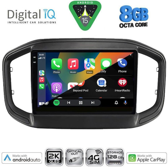 Digital IQ Ηχοσύστημα Αυτοκινήτου για Fiat Strada 2020 (Bluetooth/USB/WiFi/GPS/Apple-Carplay/Android-Auto) με Οθόνη Αφής 9"