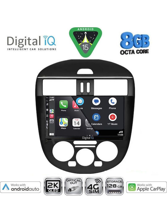 Digital IQ Car Audio System for Nissan Tiida 2013-2023 with A/C (Bluetooth/USB/WiFi/GPS/Apple CarPlay/Android Auto) with 9" Touch Screen