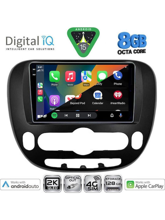 Digital IQ Auto-Audiosysteme für Kia Seele 2014 mit Touchscreen 9 Zoll Bluetooth USB WiFi GPS Apple CarPlay Android Auto von Digital IQ BXK 20321_CPAA