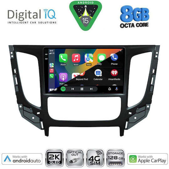 Digital IQ Ηχοσύστημα Αυτοκινήτου για Mitsubishi L200 2015-2019 με Clima (Bluetooth/USB/WiFi/GPS/Apple-Carplay/Android-Auto) με Οθόνη Αφής 9"