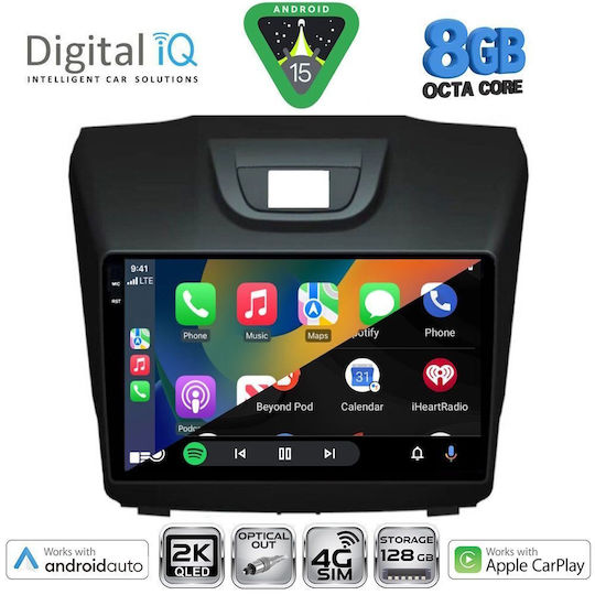 Digital IQ Ηχοσύστημα Αυτοκινήτου Isuzu D-Max 2012-2020 (Bluetooth/USB/WiFi/GPS/Apple-Carplay/Android-Auto) με Οθόνη Αφής 9"