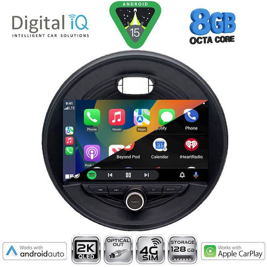 Digital IQ Car Audio System for Mini Cooper / Clubman / Roadster / Countryman 2014 (Bluetooth/USB/WiFi/GPS/Apple CarPlay/Android Auto) with 9" Touch Screen