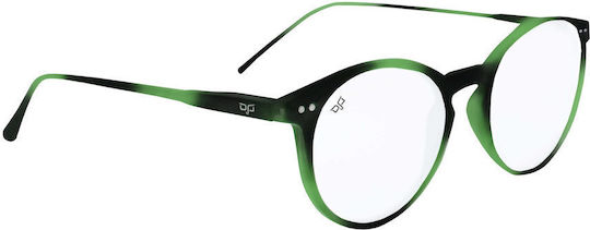 Round Reading Glasses Blue Block 3.00