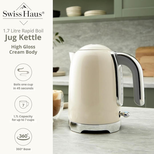 Swiss Haus Βραστήρας 1.7lt 2200W Μπεζ