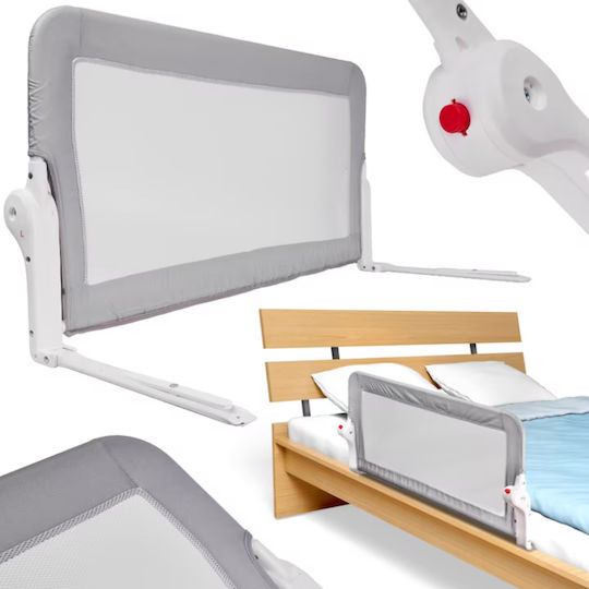 Guimo Bară de Protecție Pliabilă pentru Pat din Metal în Culoare Gri 65 cm