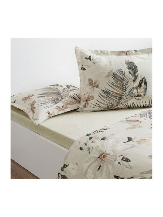 Tac Set Huse Pentru Pilote 160x220cm Simplă Cu Față De Pernă & 1 Cearceaf Bej