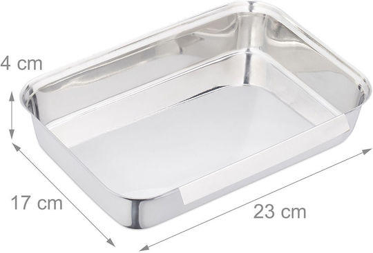 Relaxdays Set Tăvi De Copt Din Oțel Inoxidabil Argintiu 4x23x17 Cm