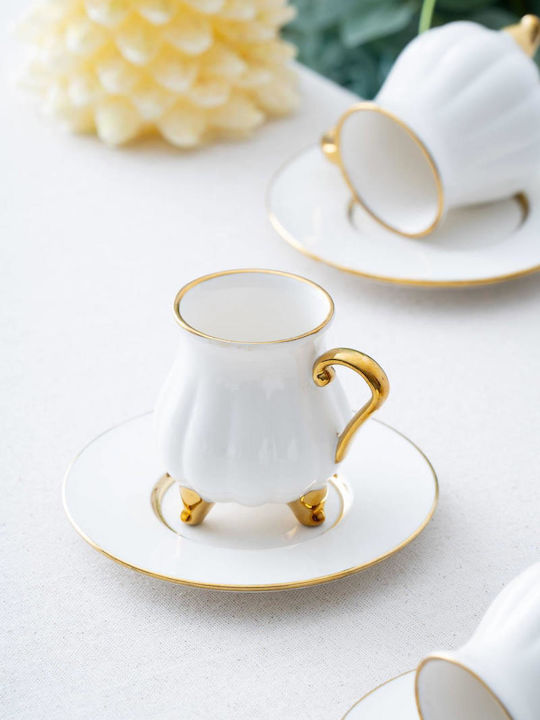 SteweHome Set Coffee Cups Made of White Porcelain 90ml 6 Pieces
