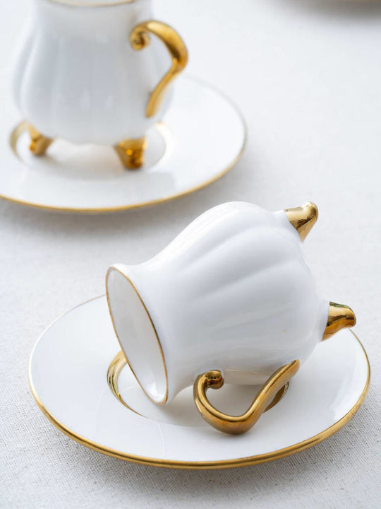 SteweHome Set Coffee Cups Made of White Porcelain 90ml 6 Pieces