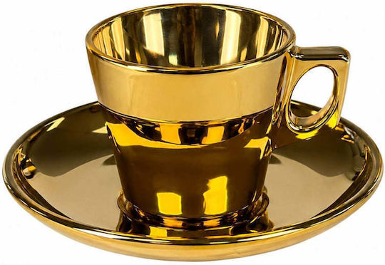 SteweHome SteweHome Set Tassen Kaffee Glas Gold 80ml 12 Stück